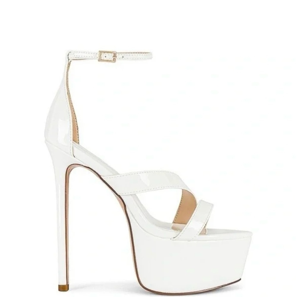 FEMME LA P PLATFORM SANDAL IN WHITE SIZE 8